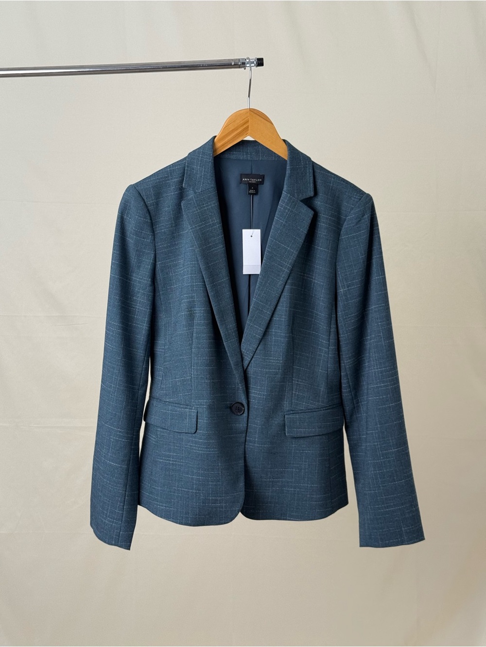 Ann Taylor Blue Windowpane Blazer